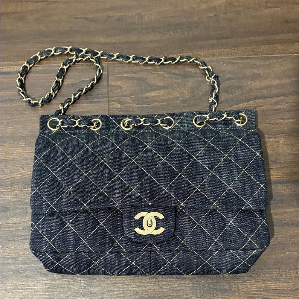 Chanel Denim Chain-Through Flap Bag- Superb condition!